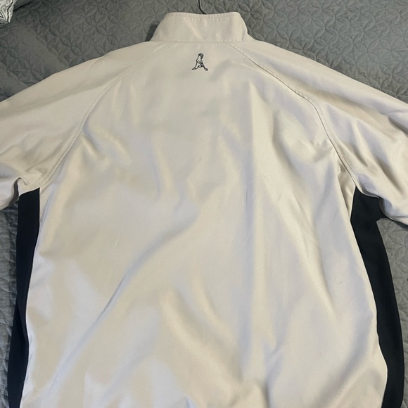 Ping 1/4 zip wind jacket with zip off sleeves. Light tan color. - Picture 2 of 4